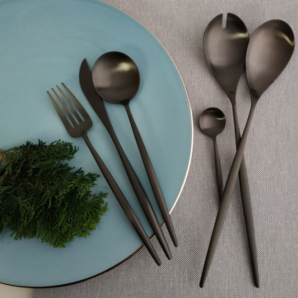 Sada příborů MOON - 24 ks černé matné_0