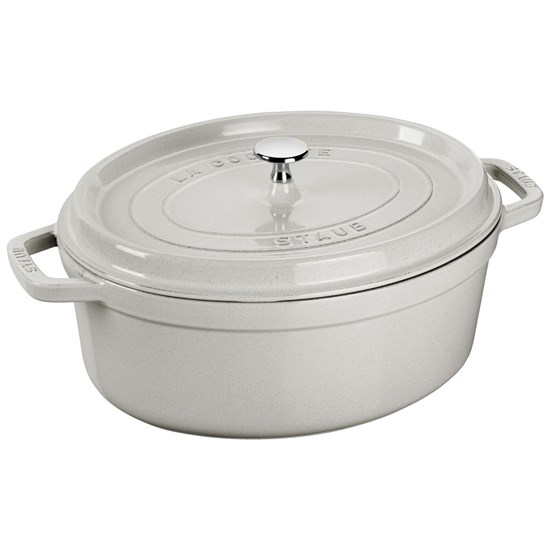Hrnec oválný 33 cm bílý lanýž_2