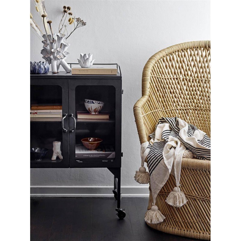 Obrázek z Pléd BORAN se střapci 150x125cm černo krémový 