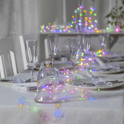 LED světelný řetěz 100x LED 10 m stříbrný_0