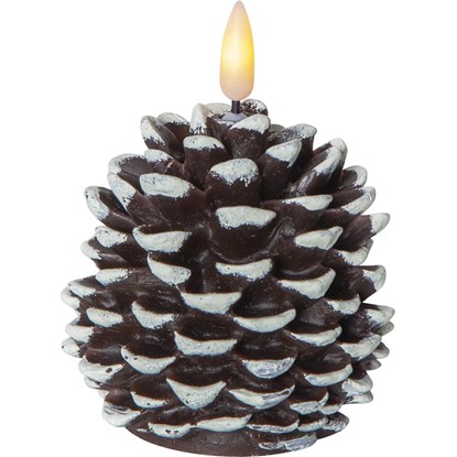 LED PILLAR svíčka FLAMME CONE V.10,5cm hnědá_0