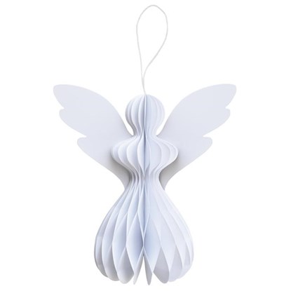 Bílý papírový anděl 22 cm_0