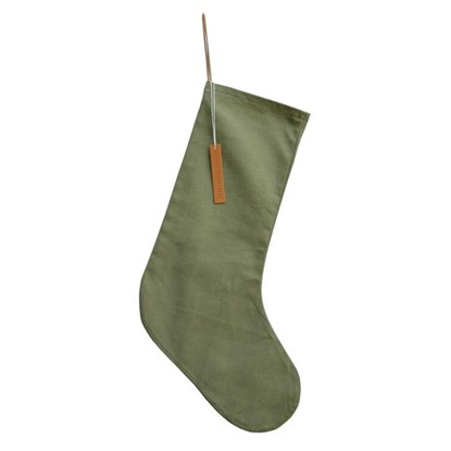 Bavlněná vánoční ponožka 46x26 cm, olivově zelená_0