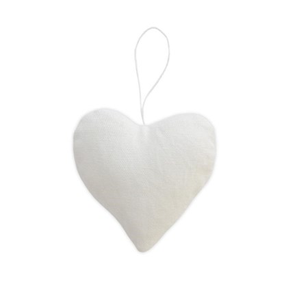Bavlněná ozdoba srdce 8 cm, bílé_0