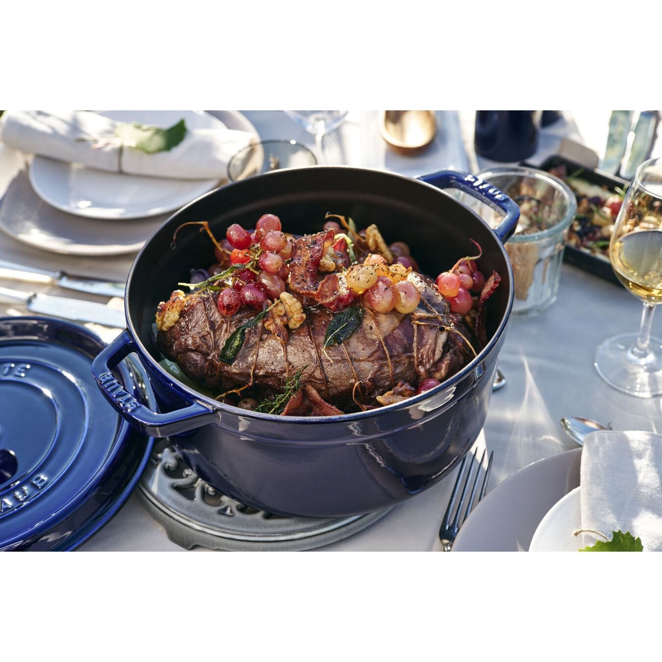 Hrnec STAUB kulatý 26 cm modrý_2