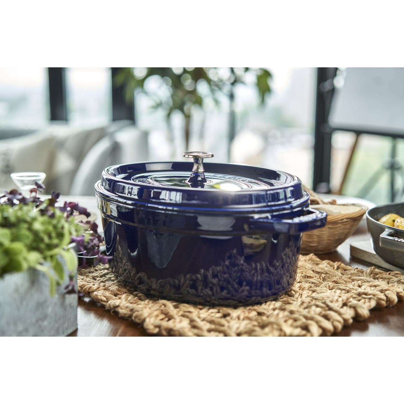 Hrnec STAUB oválný 31 cm modrý_4