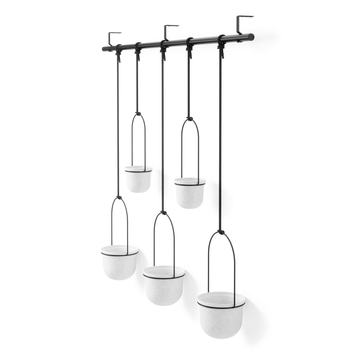 Květináče TRIFLORA SET/5ks bílé_1