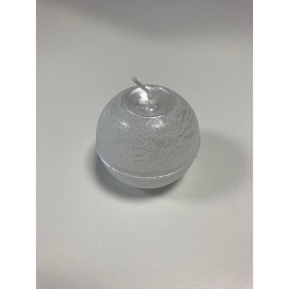 Svíčka koule 6 cm metalická -  perleťově bílá_0