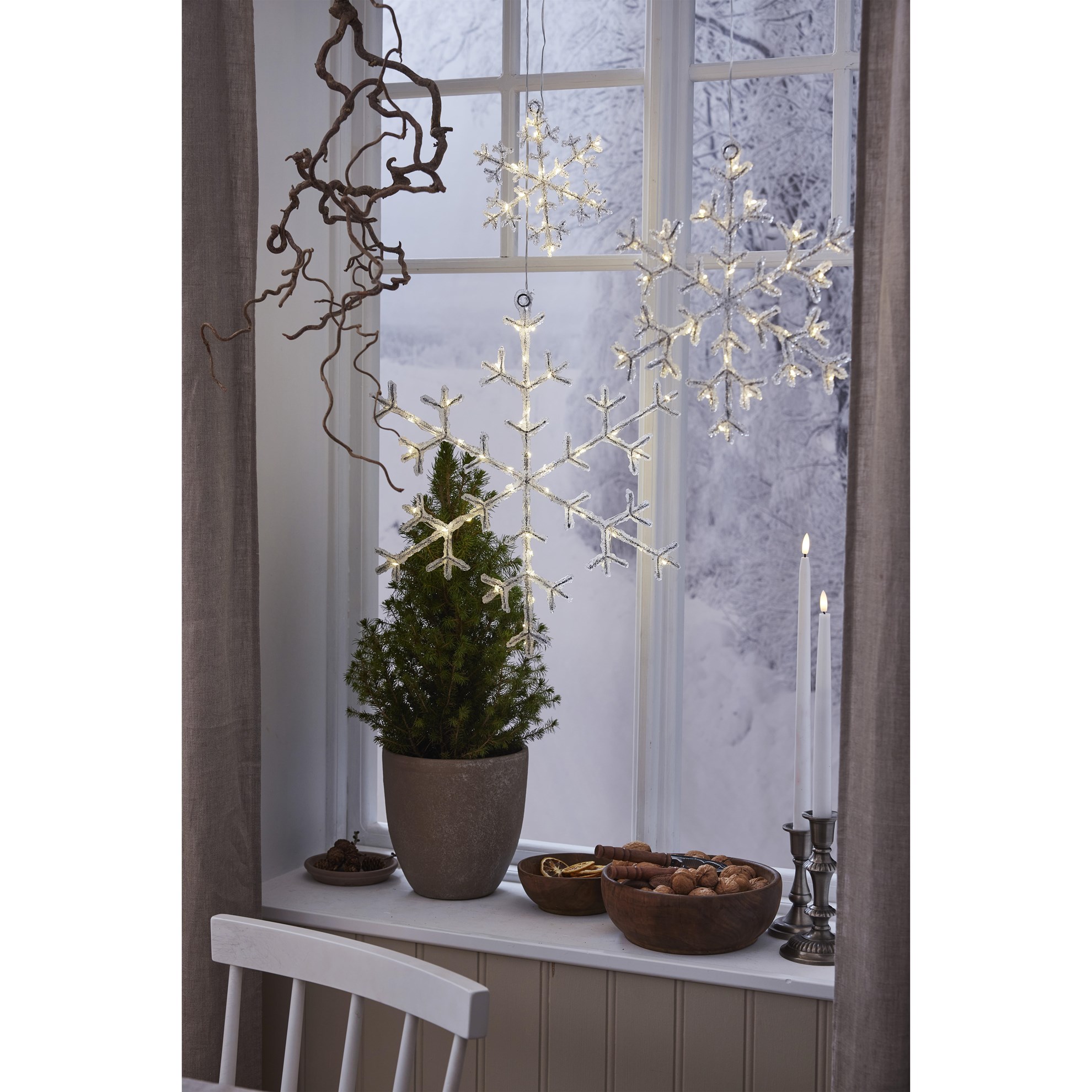 LED závěsná dekorace SNOWFLAKE ICY 16XLED V.20cm čirá_1