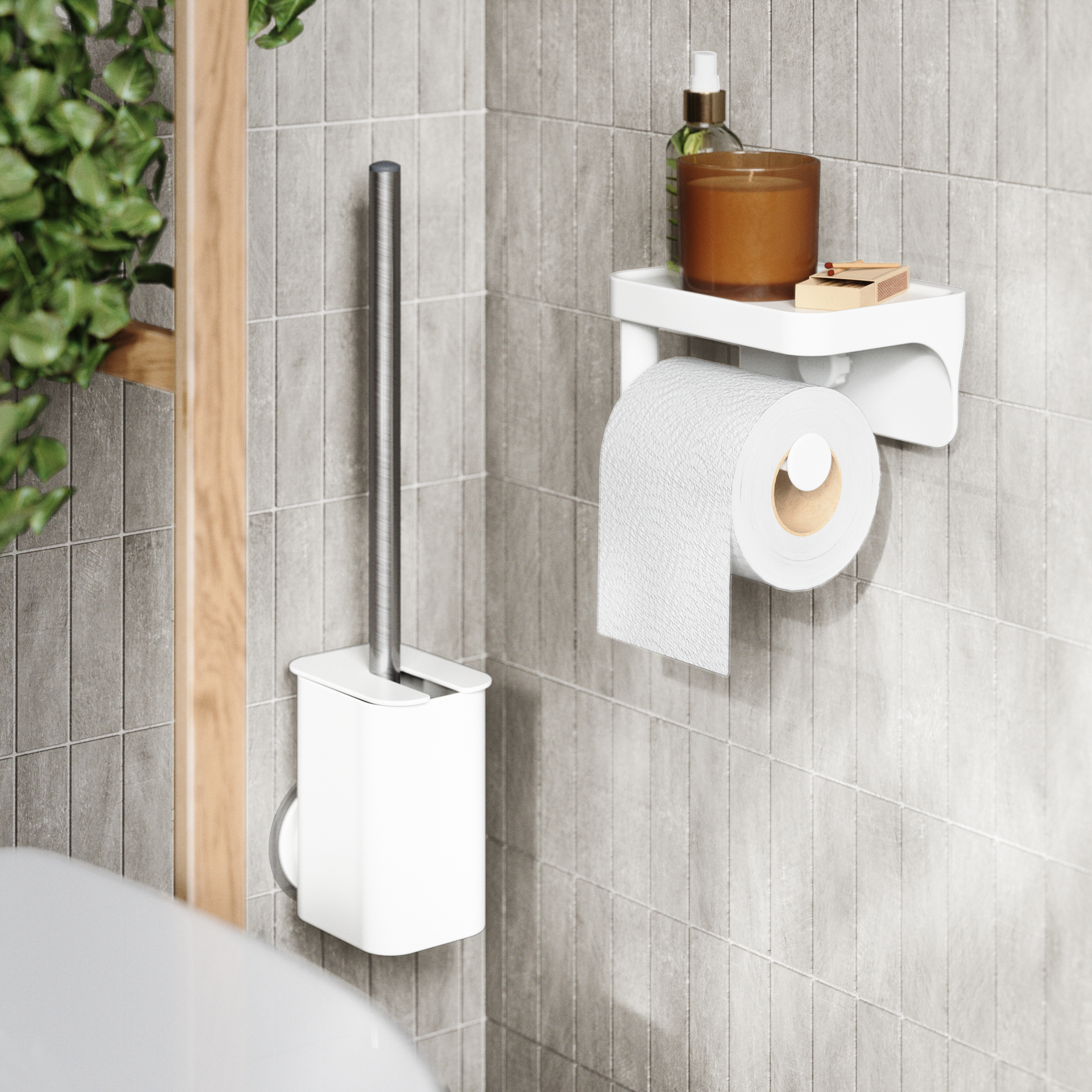 Nástěnný WC kartáč FLEX ADHESIVE bílý_8