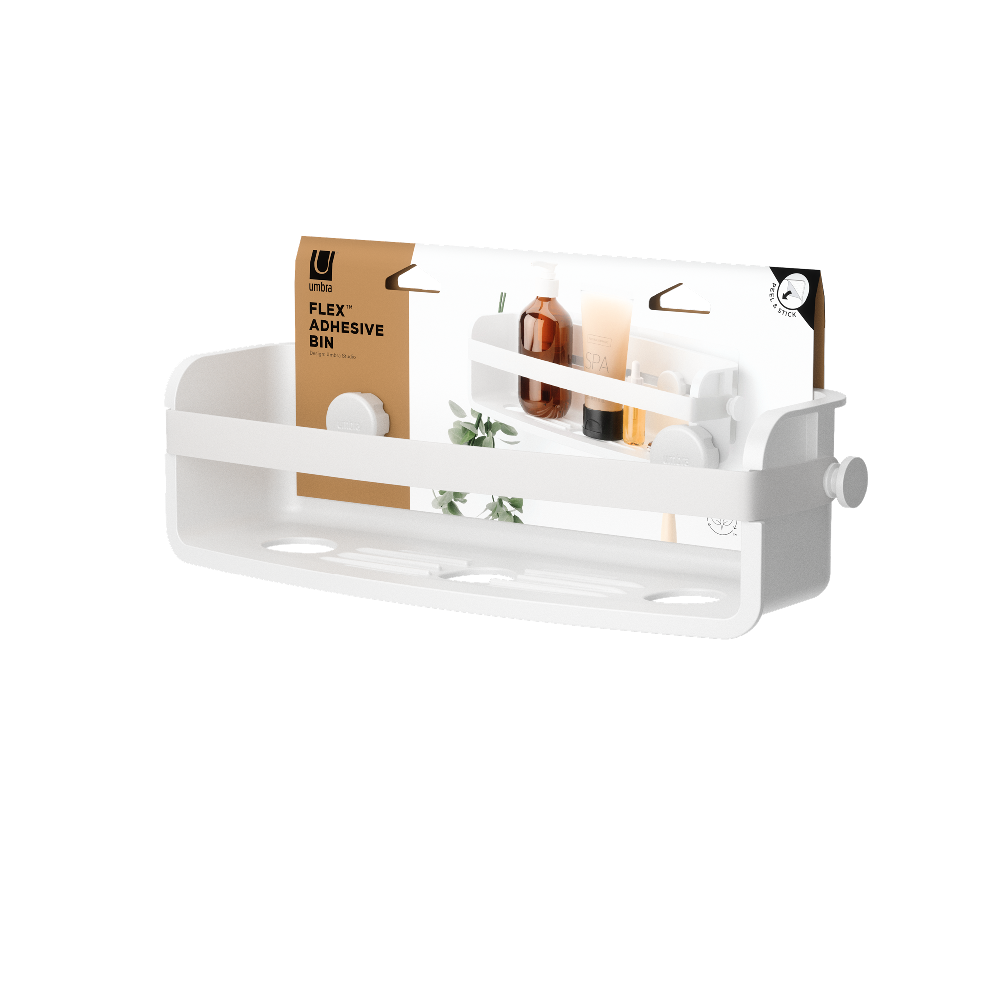 Koupelnová polička FLEX ADHESIVE 33 cm bílá_6