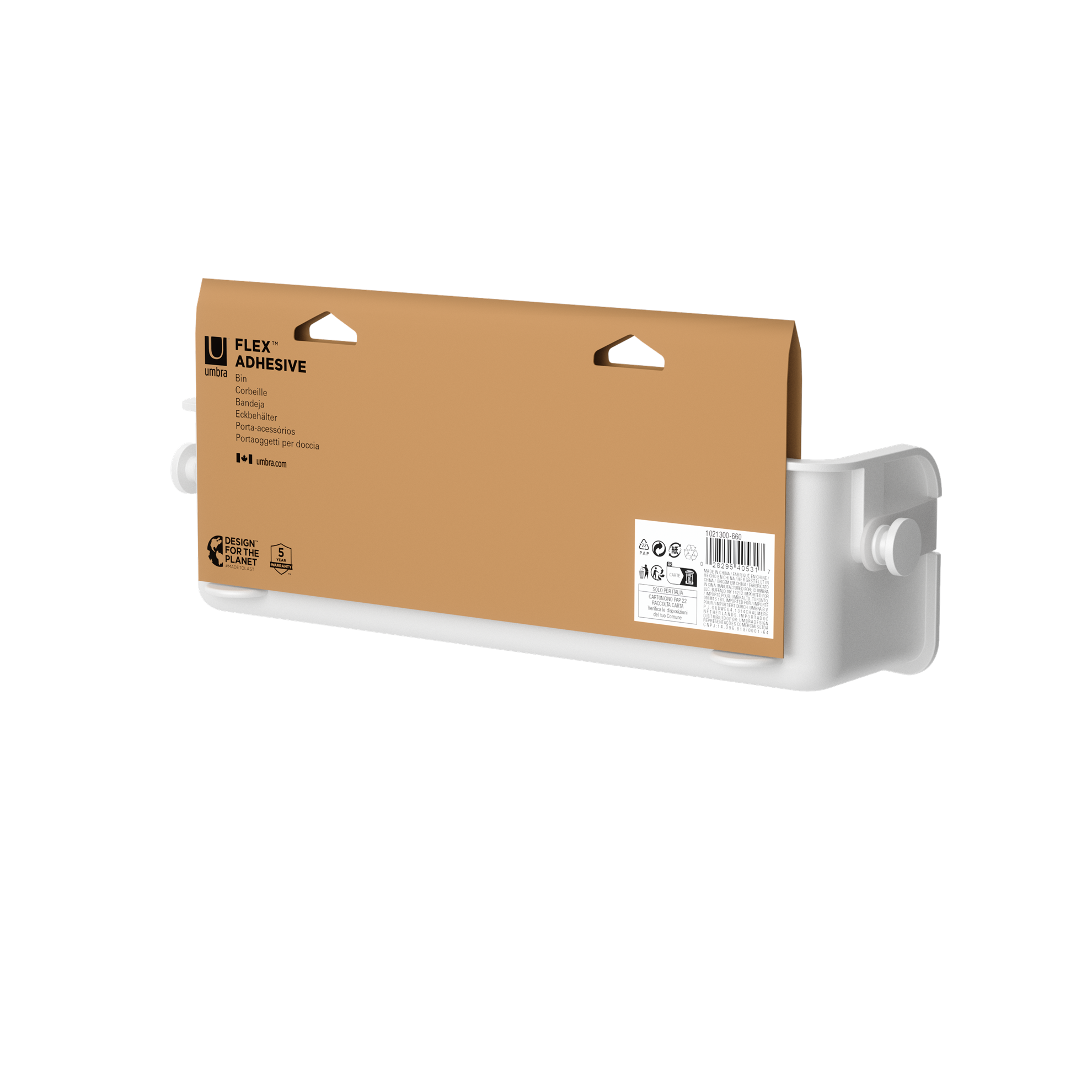 Koupelnová polička FLEX ADHESIVE 33 cm bílá_7