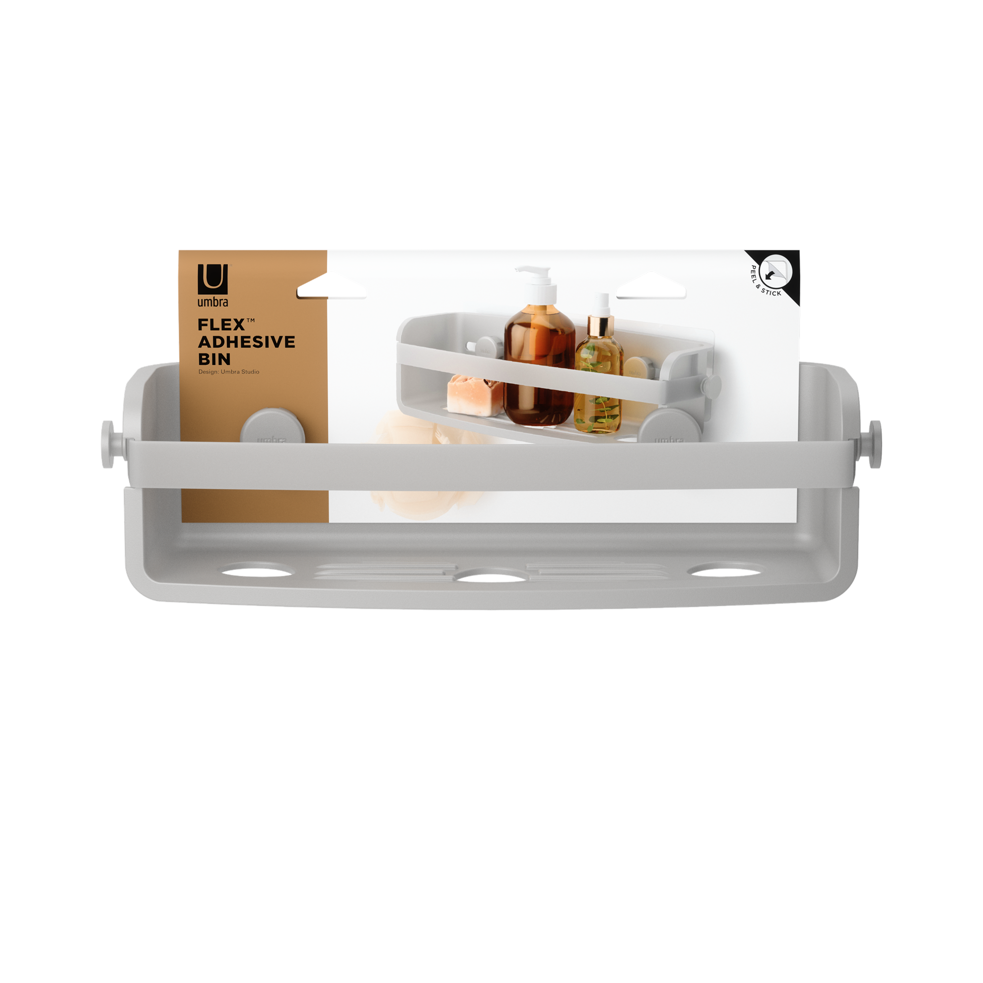 Koupelnová polička FLEX ADHESIVE 33 cm šedá_4