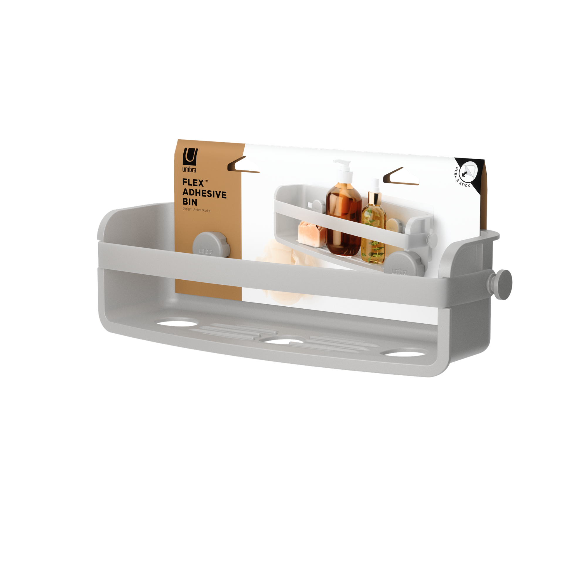 Koupelnová polička FLEX ADHESIVE 33 cm šedá_6