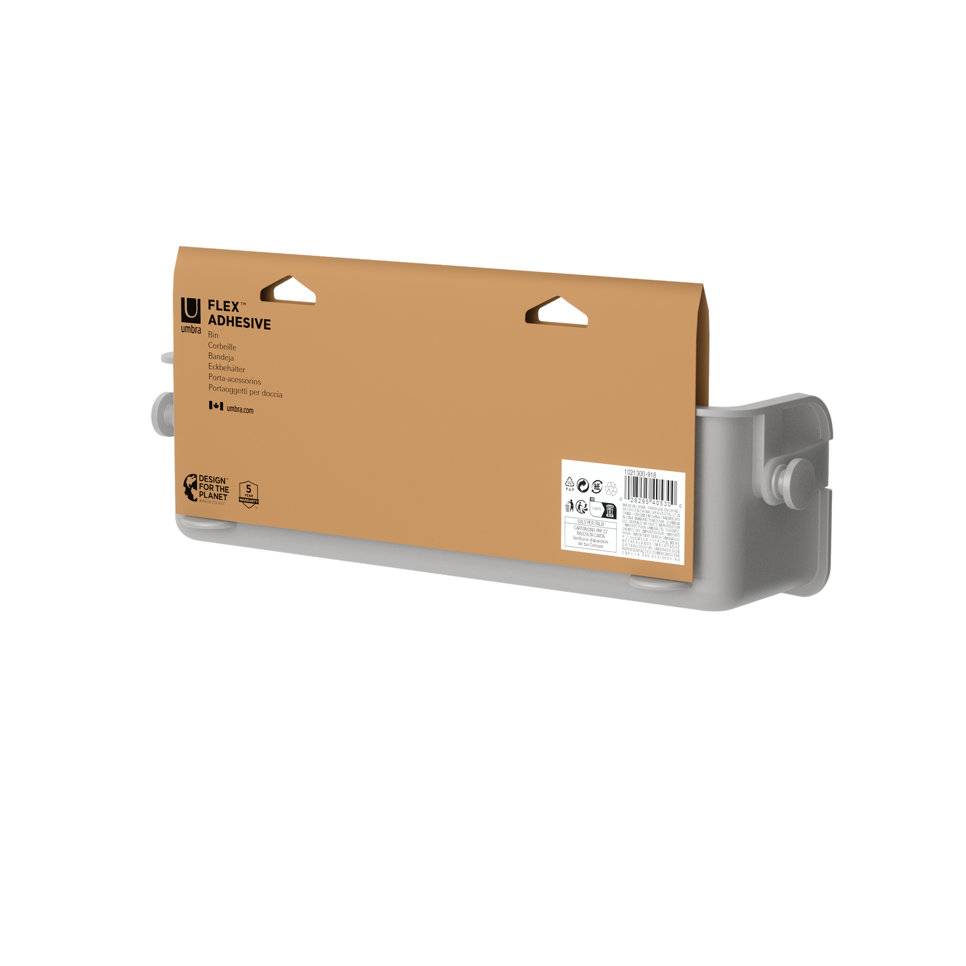 Koupelnová polička FLEX ADHESIVE 33 cm šedá_7