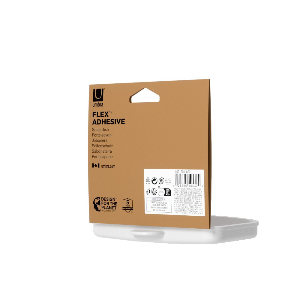 Nástěnná miska na mýdlo FLEX ADHESIVE bílá_4