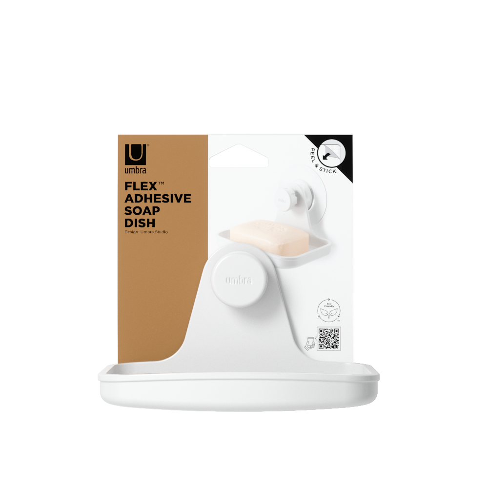 Nástěnná miska na mýdlo FLEX ADHESIVE bílá_8