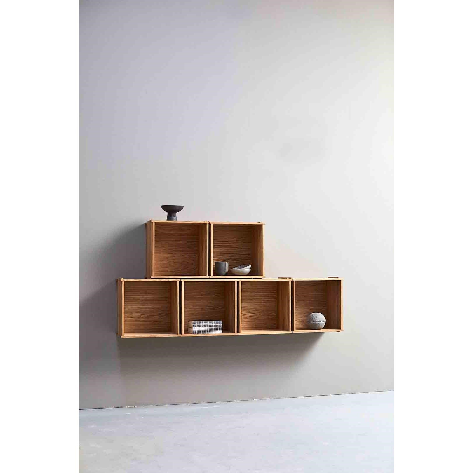 Dřevěná knihovna/police BLOCKS 45 x 45 cm, přírodní dub_5