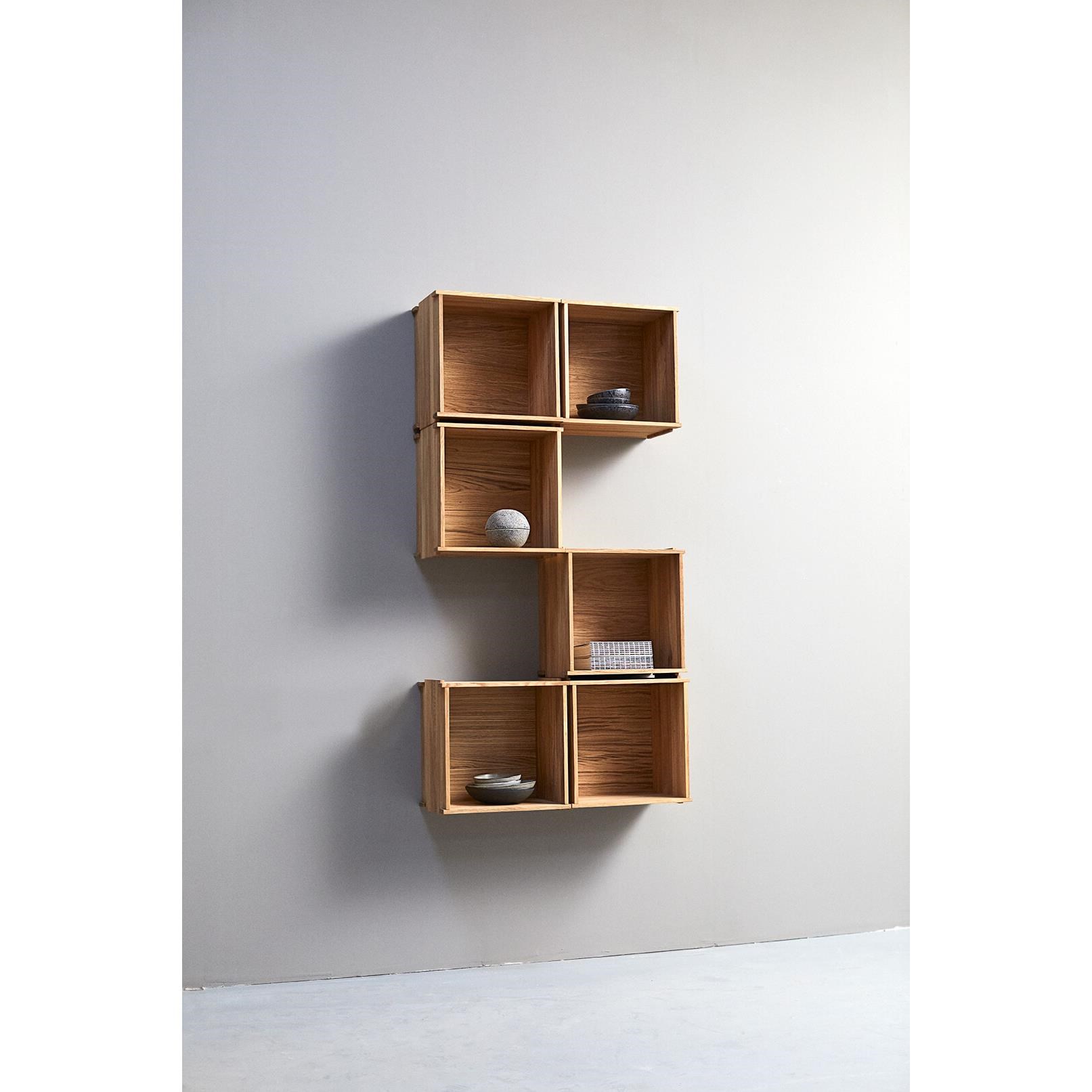 Dřevěná knihovna/police BLOCKS 45 x 45 cm, přírodní dub_6