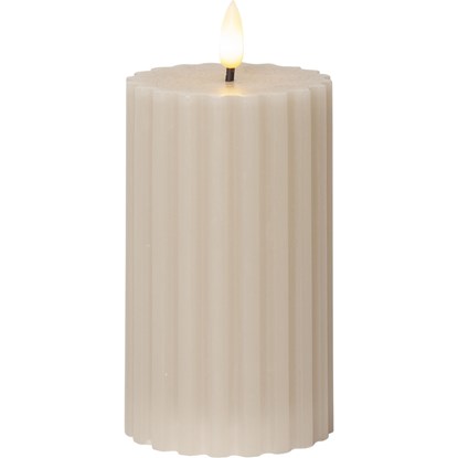 LED dekorační svíčka FLAMME STRIPE V. 15cm béžová_0