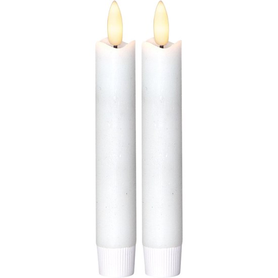 LED svíčky FLAMME SET/2ks V.15cm bílé_0