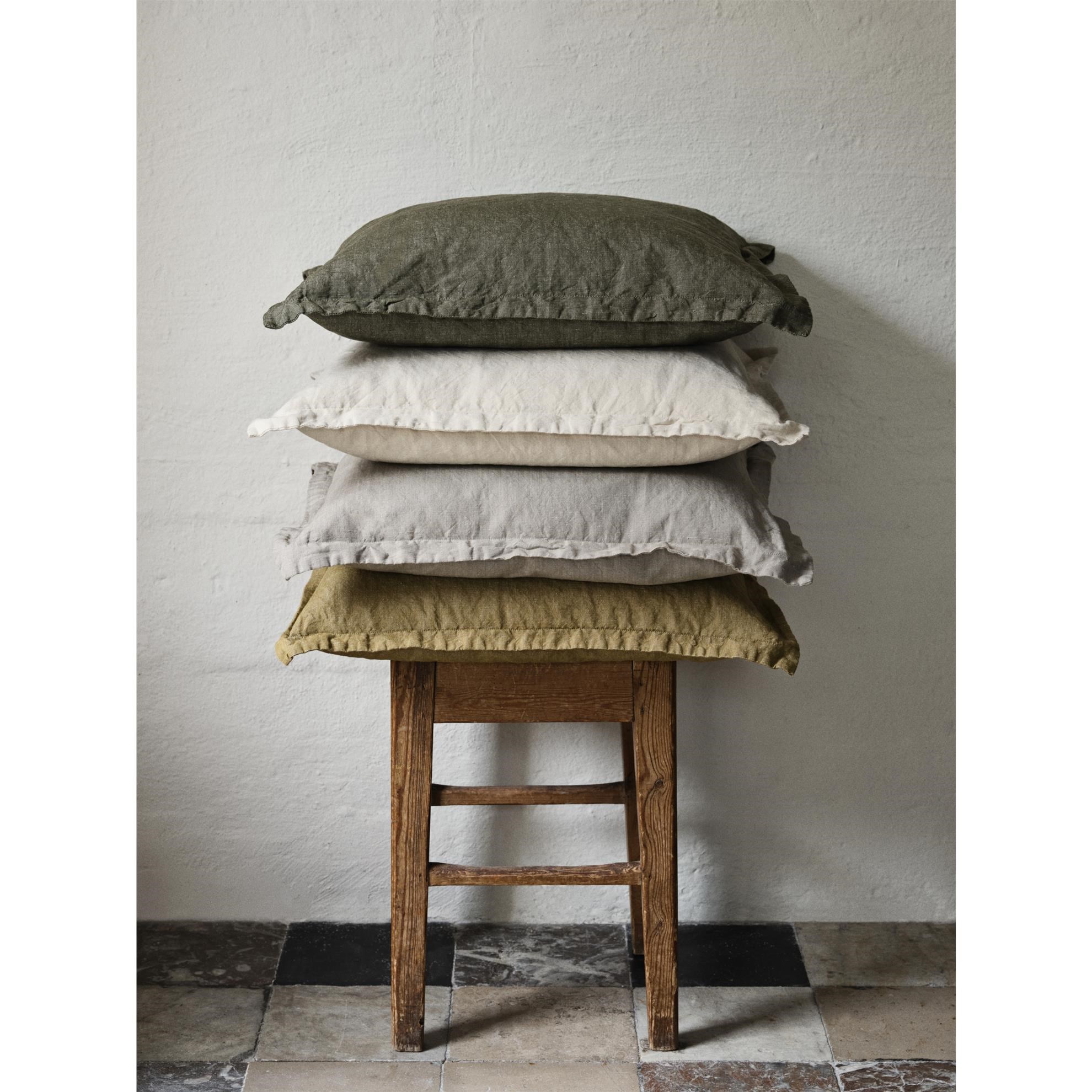 Povlak na polštář 60x60 LINN krémově šedý_1