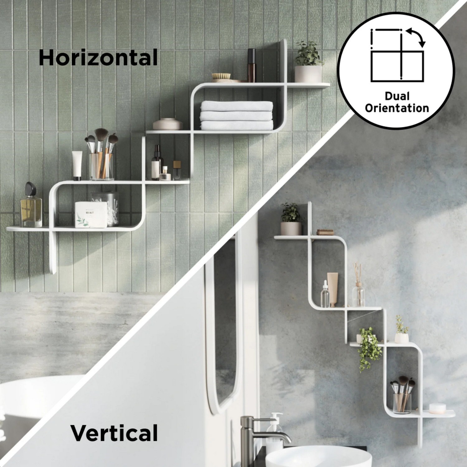 Nástěnná police MONTAGE bílá_7