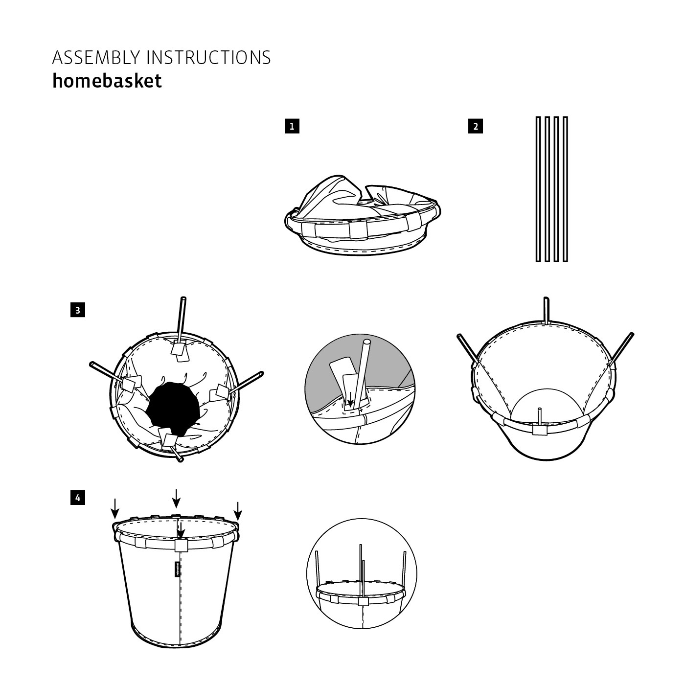 Úložný koš Homebasket M Frame Rhombus light grey_1