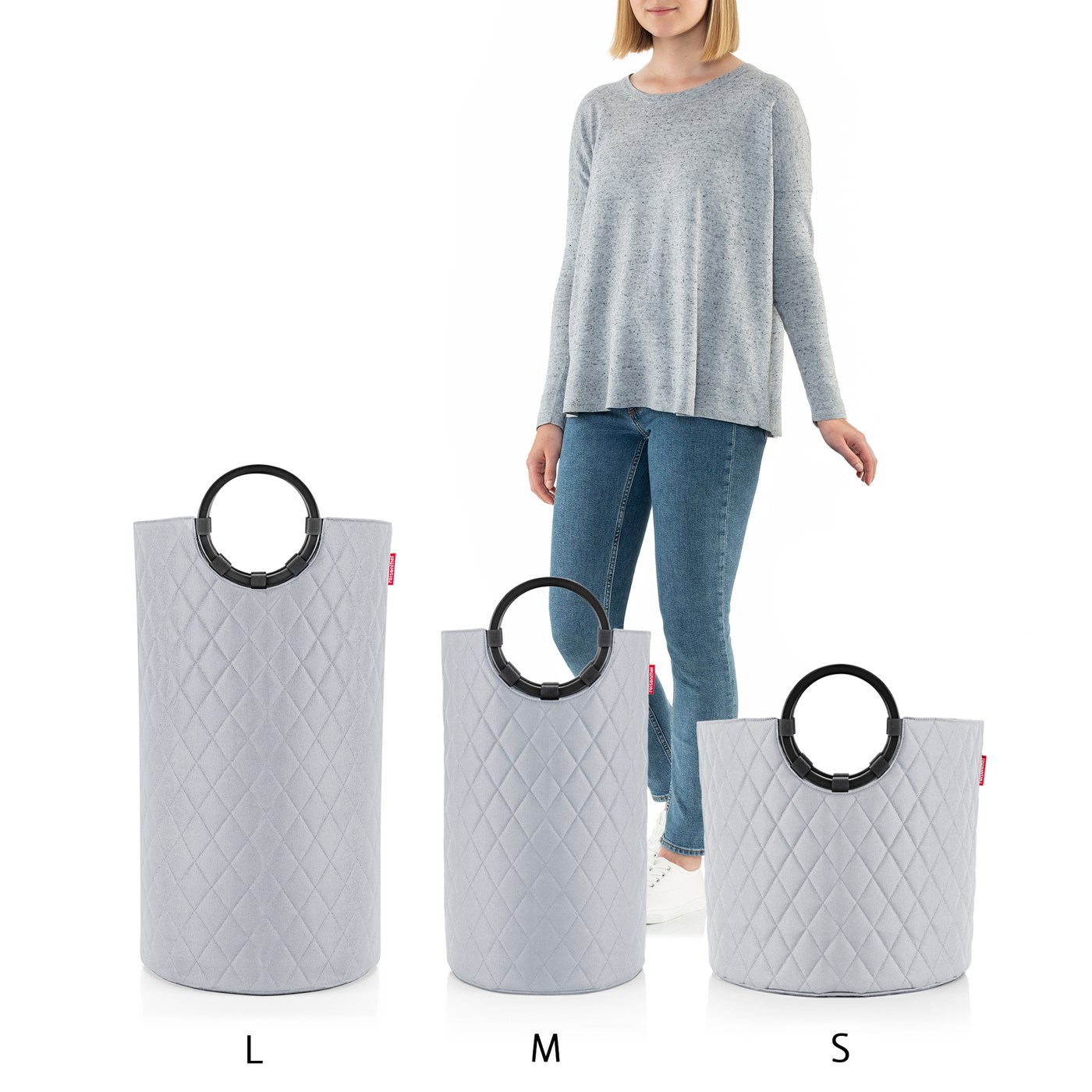 Taška/koš na prádlo Loophome M Frame Rhombus light grey_1