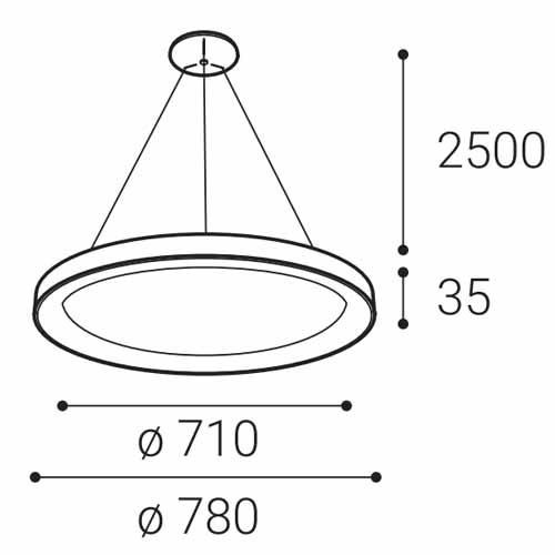 Závěsné vnitřní stropní svítidlo BELLA SLIM P.78 cm kávové - TRIAC stmívání_0