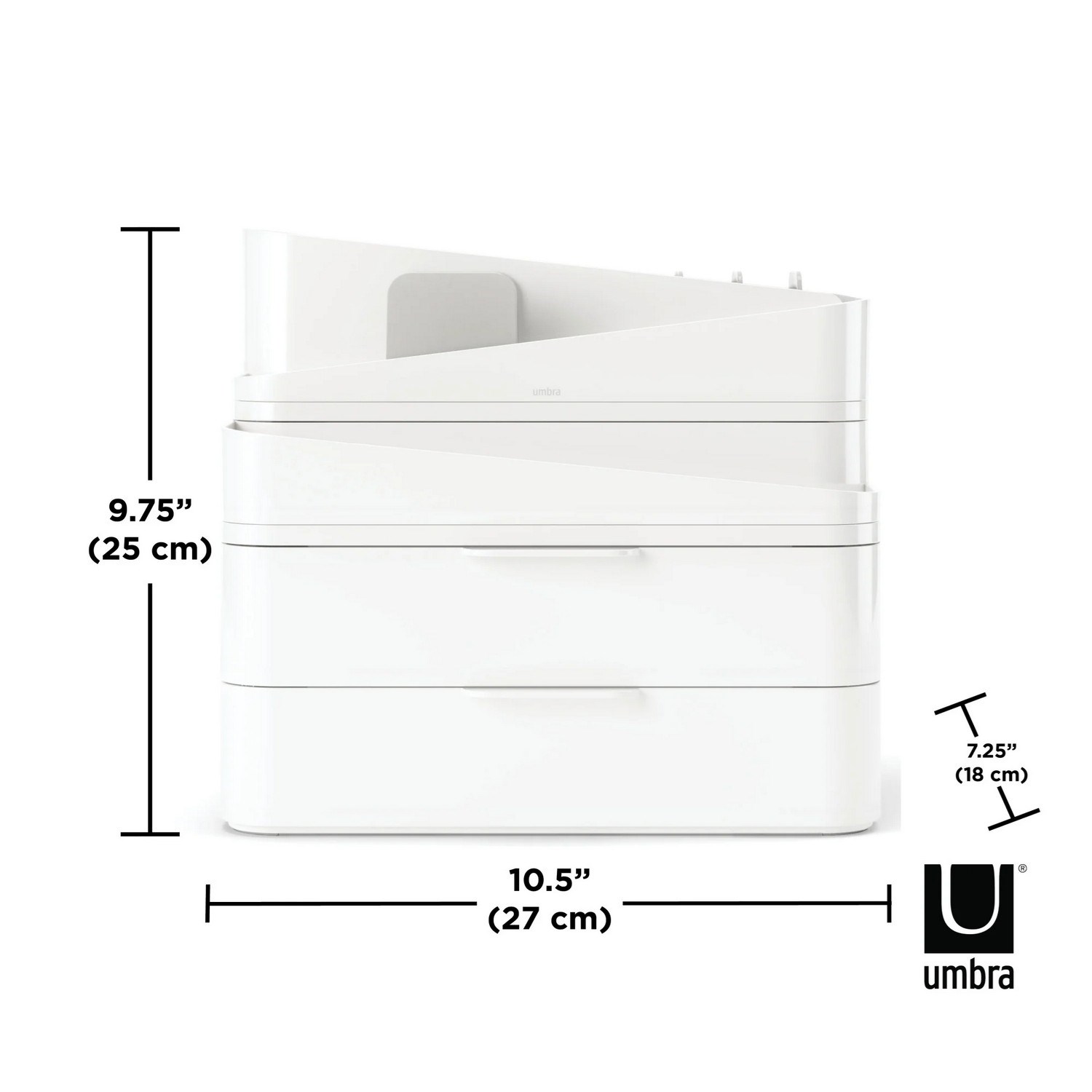 Organizér na kosmetiku GLAM LARGE 3 šuplíky bílý/šedý_0