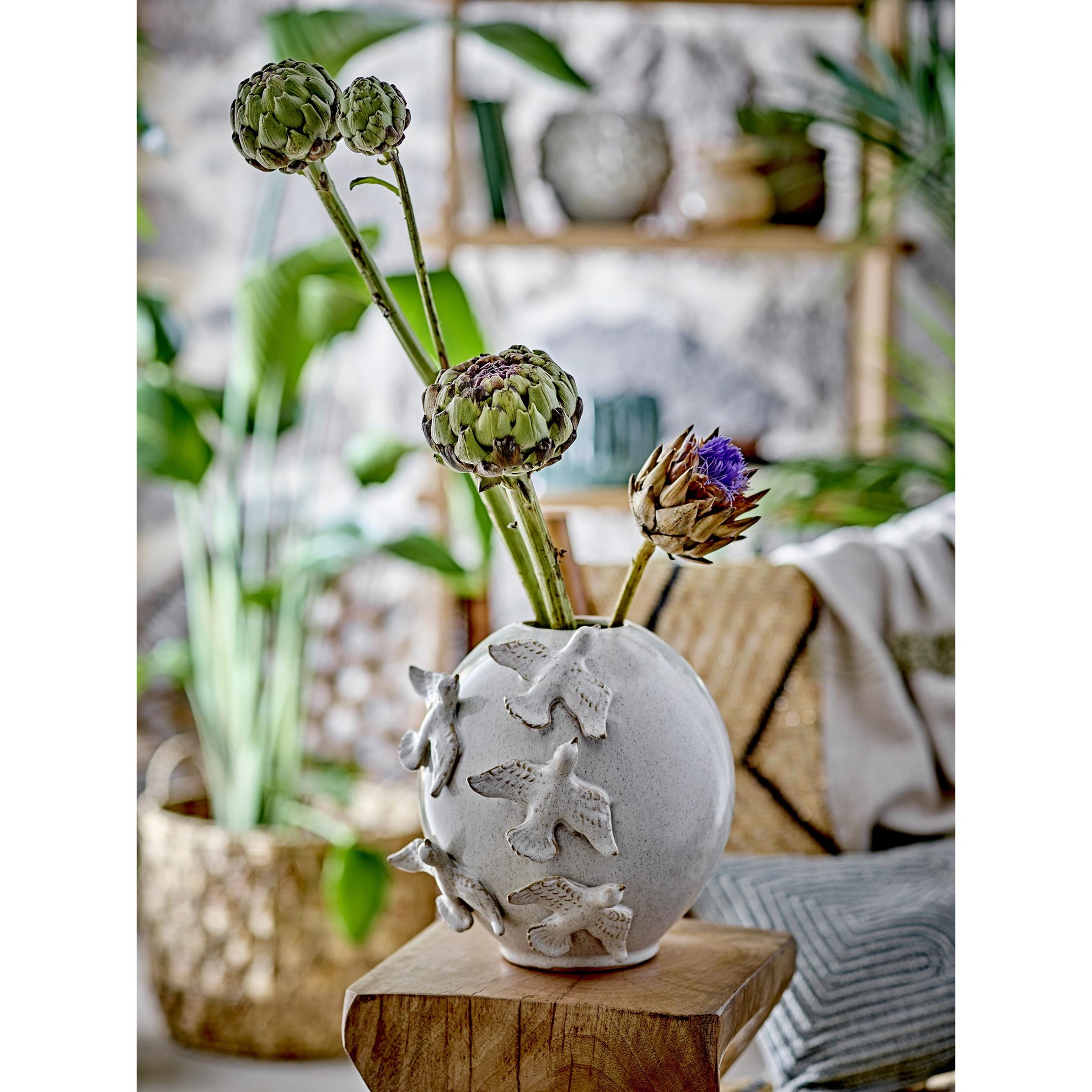 Kameninová váza ABIRA V.25cm krémová_2