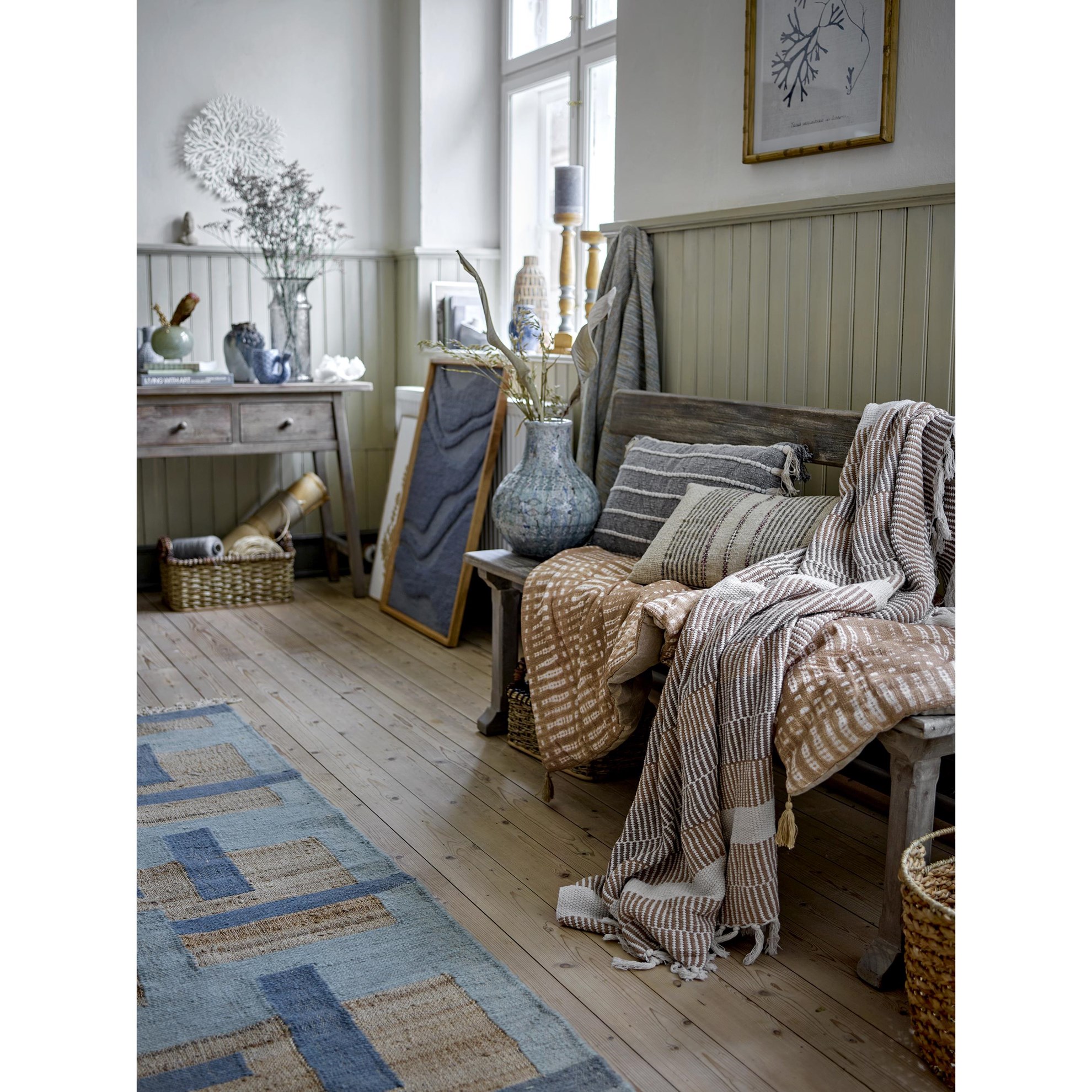 Pléd z recyklované bavlny Isnel 160x130cm sv. hnědý_3