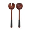 Příbor na salát WOOD s černou nylonovou rukojetí SET/2ks hnědý_0