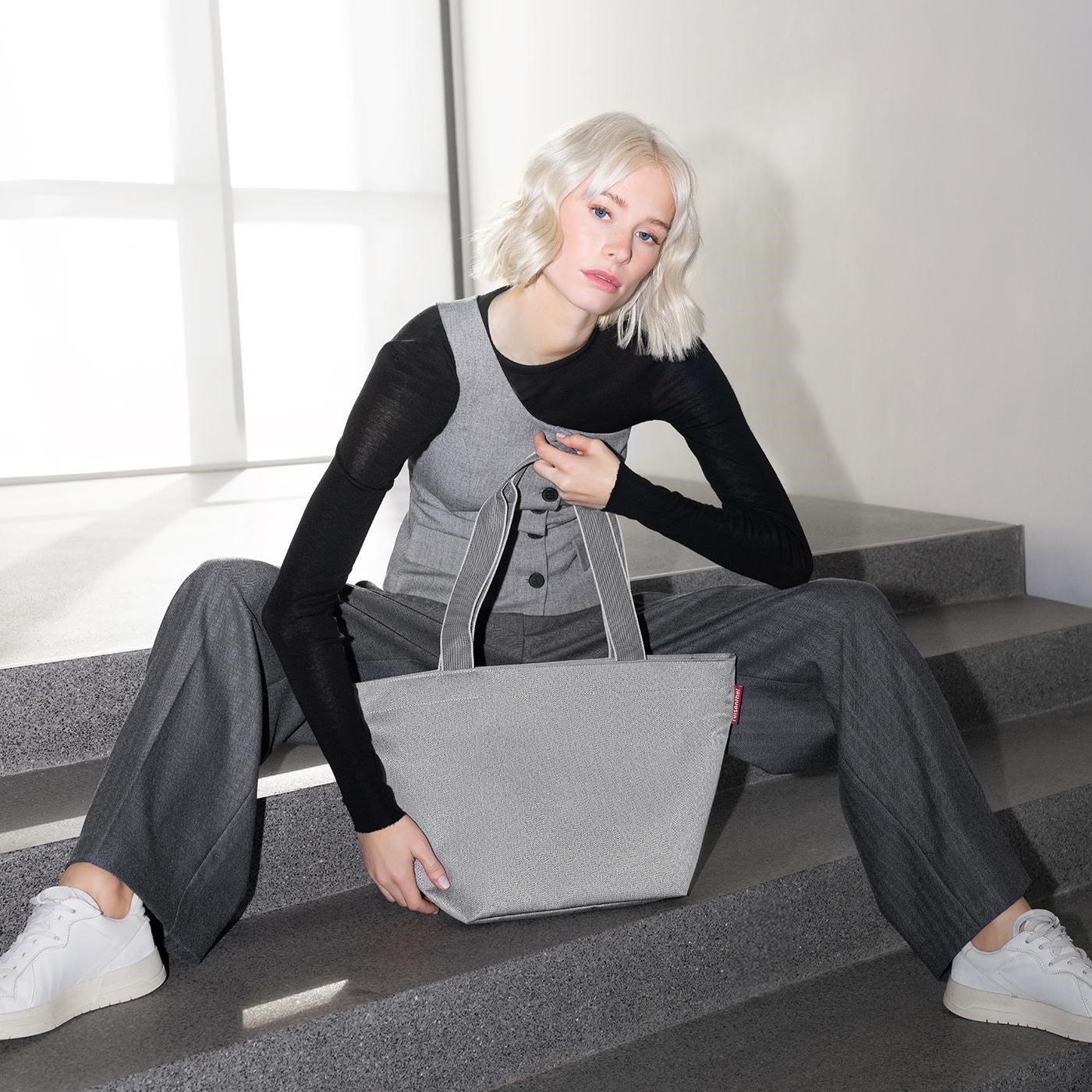Taška přes rameno Reisenthel Shopper M herringbone grey_0