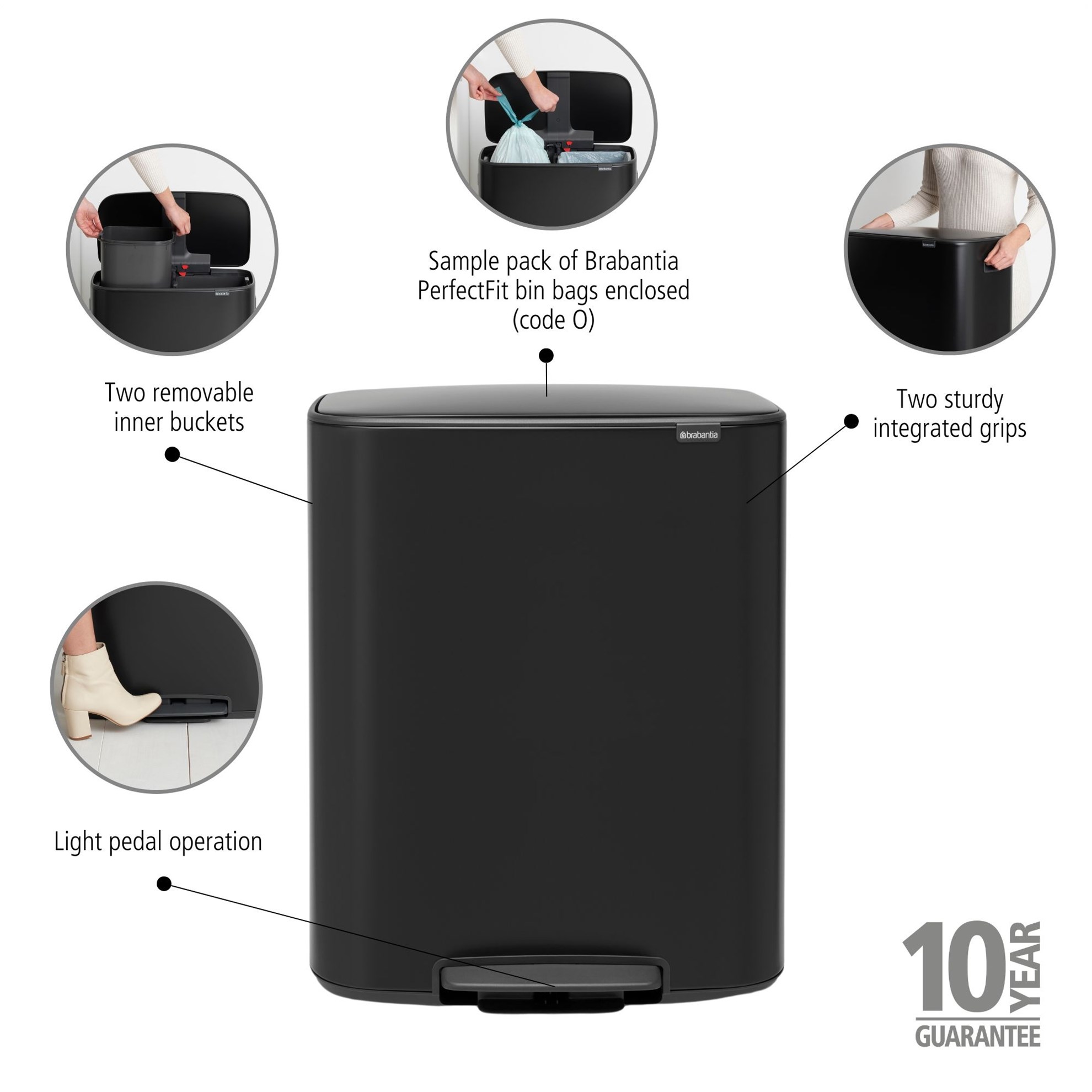 Pedálový odpadkový koš Brabantia BO 2x30l černý_7