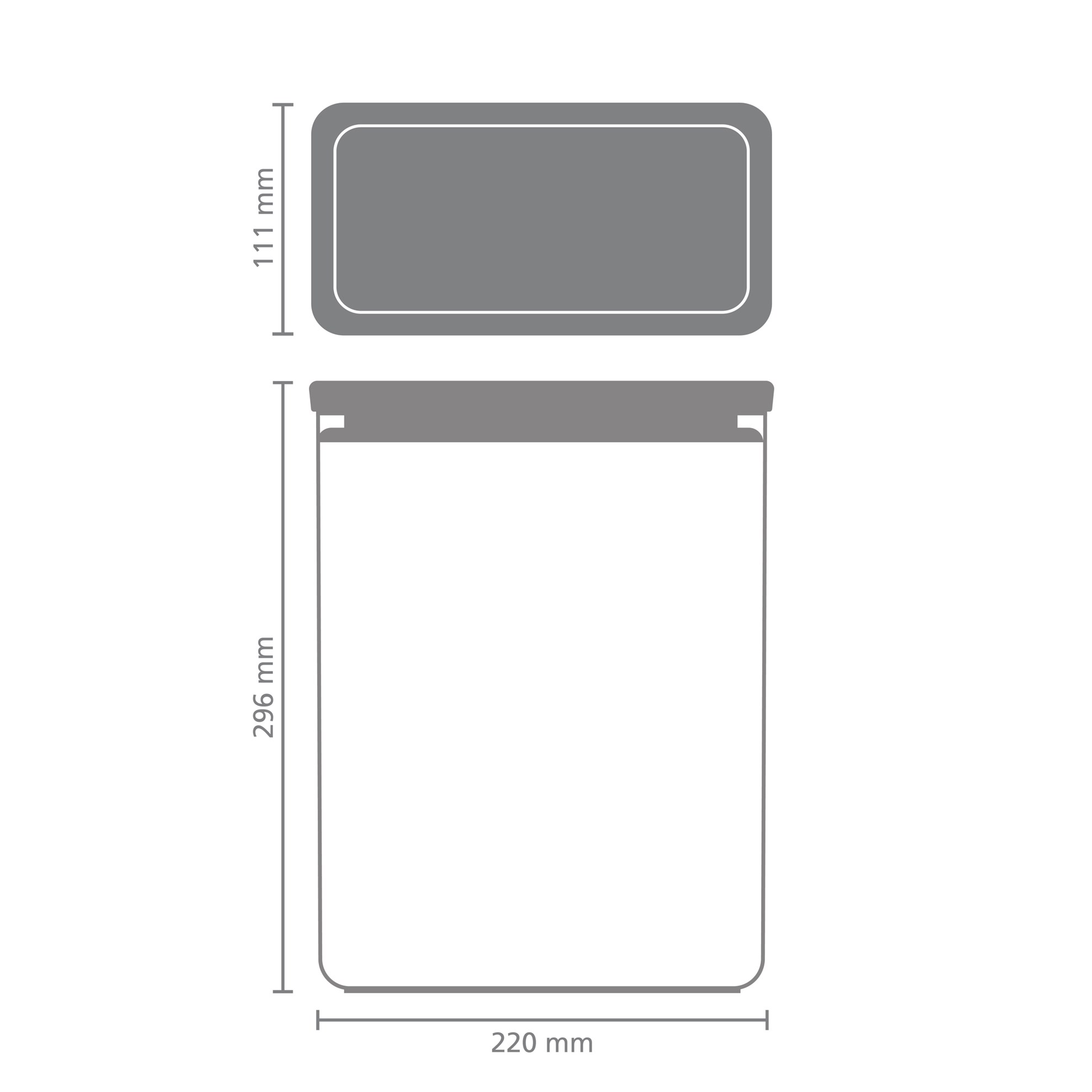 Plastová dóza Brabantia SQUARE 5,4l tmavě šedá_0