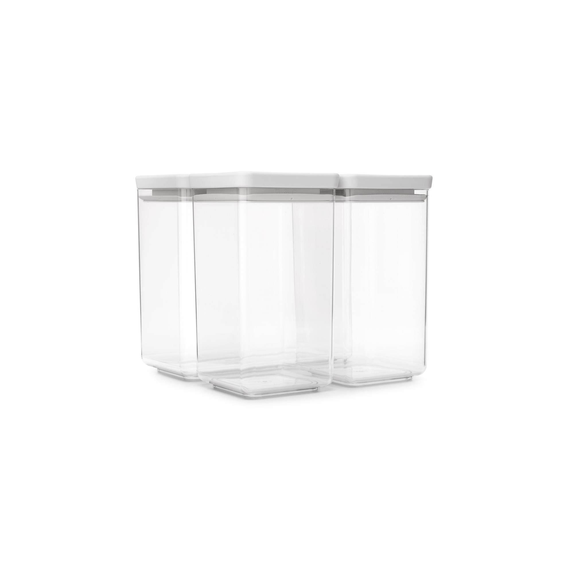 Sada plastových dóz Brabantia SQUARE-2x1,6l/1x3,5l SET/3ks světle šedé_3