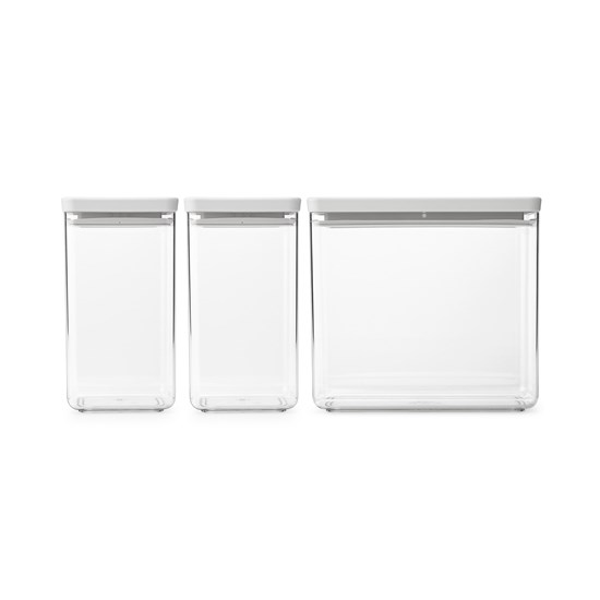 Sada plastových dóz Brabantia SQUARE-2x1,6l/1x3,5l SET/3ks světle šedé_6