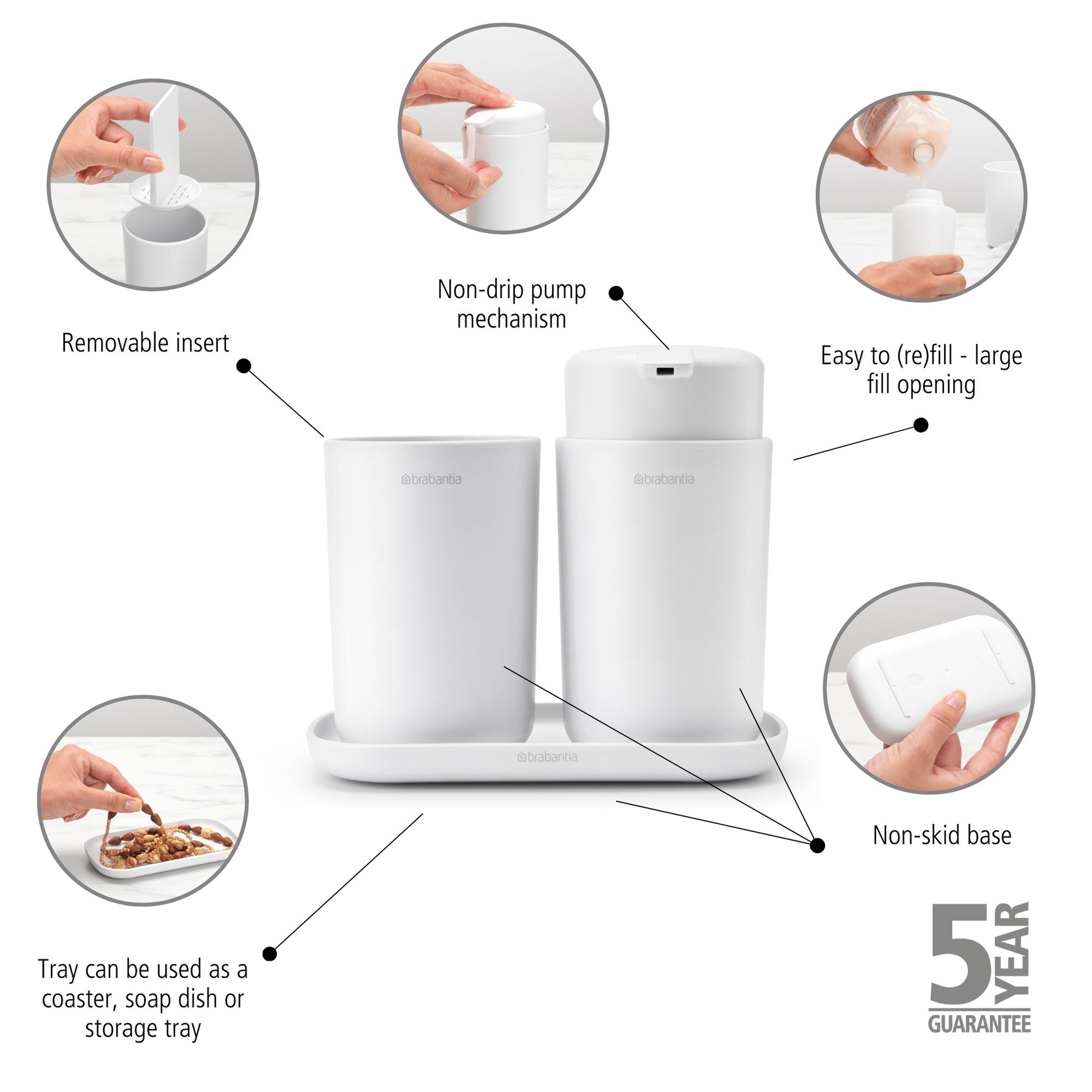 Koupelnová sada Brabantia RENEW SET/3ks bílá_3