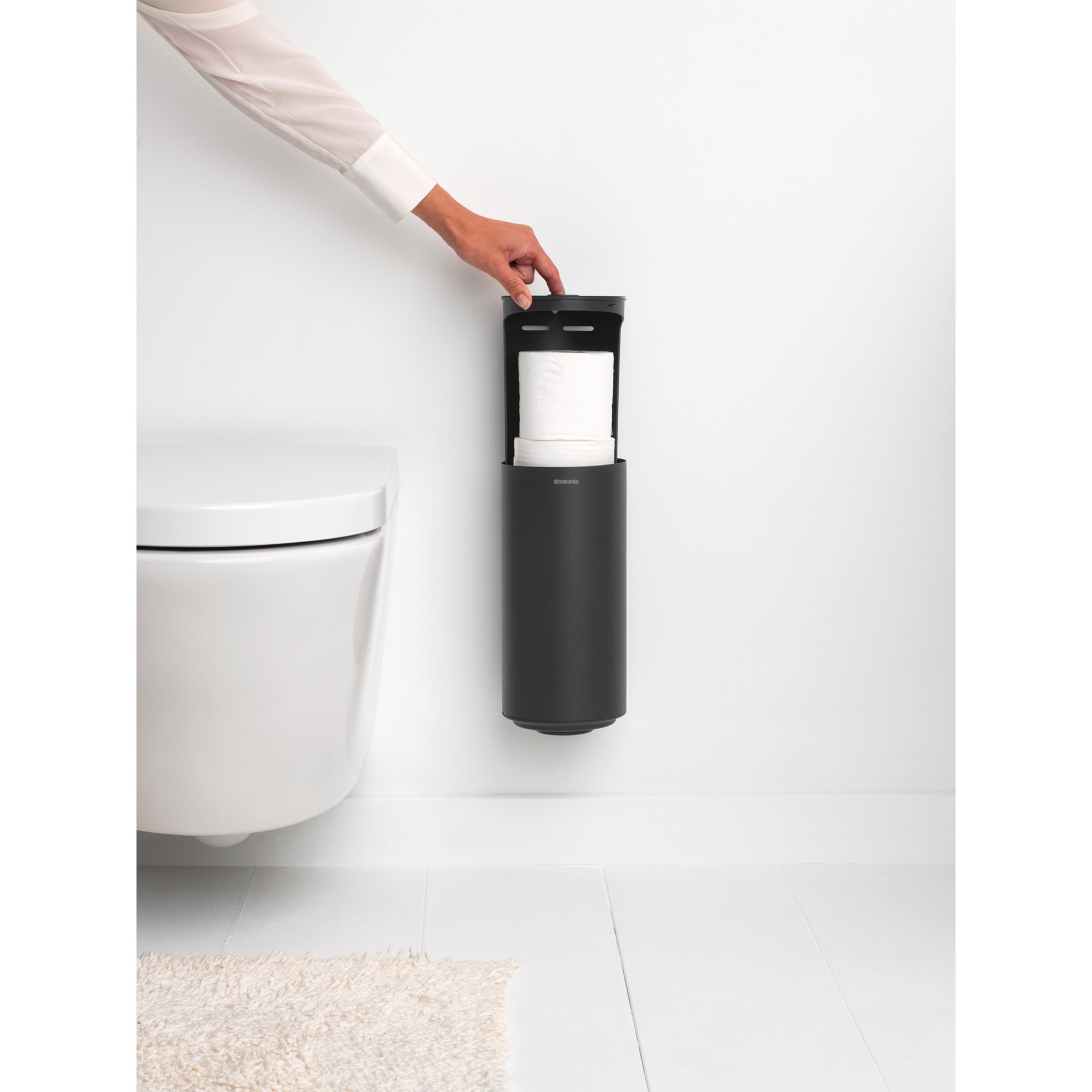 Zásobník na toaletní papír Brabantia MINDSET V.30cm tmavě šedý_3