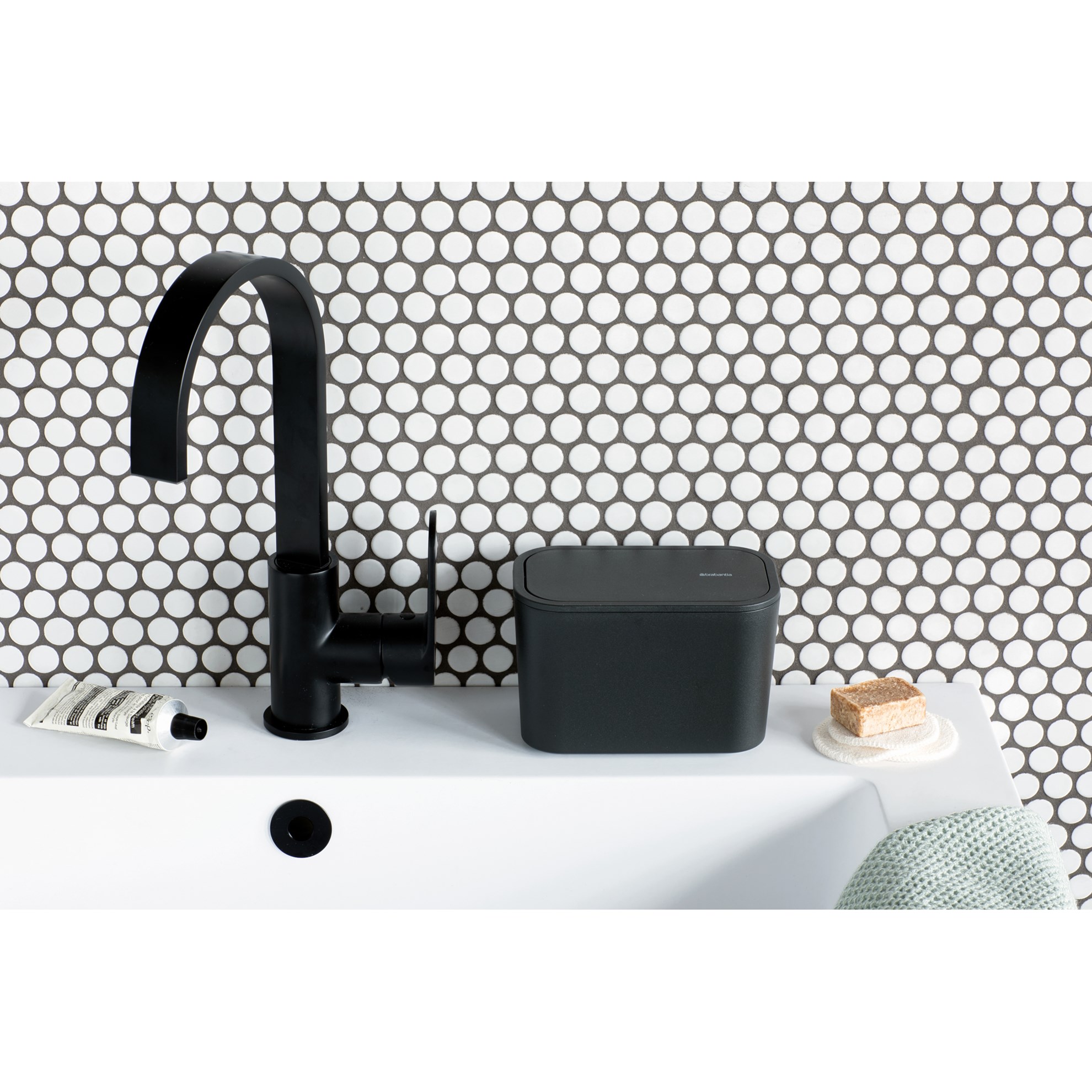 Mini odpadkový koš Brabantia MINDSET 15x8,5cm tmavě šedý_7