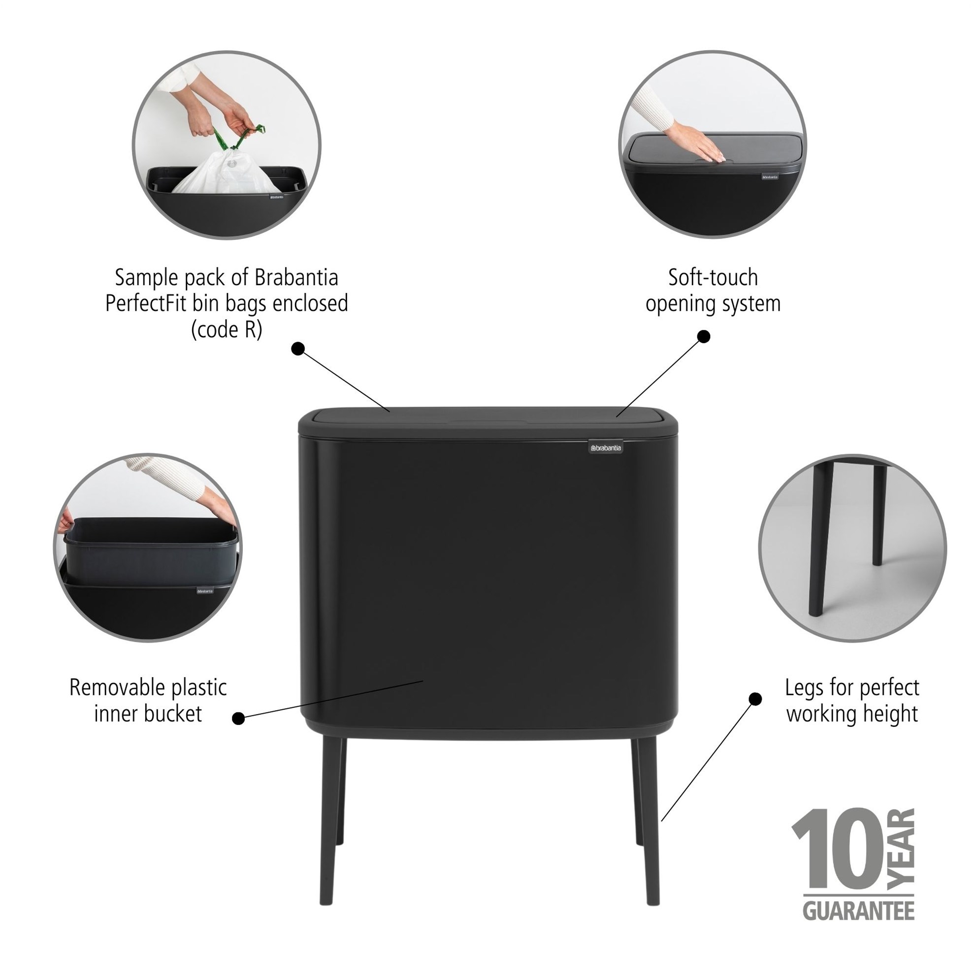 Odpadkový koš Brabantia BO TOUCH 36l černý_3