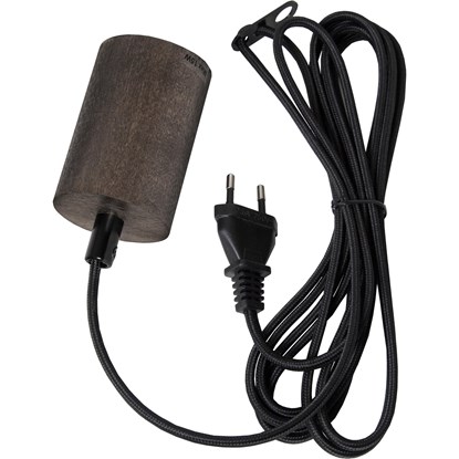 Látkový kabel s objímkou pro žárovku E27 D.3,5m černý_0
