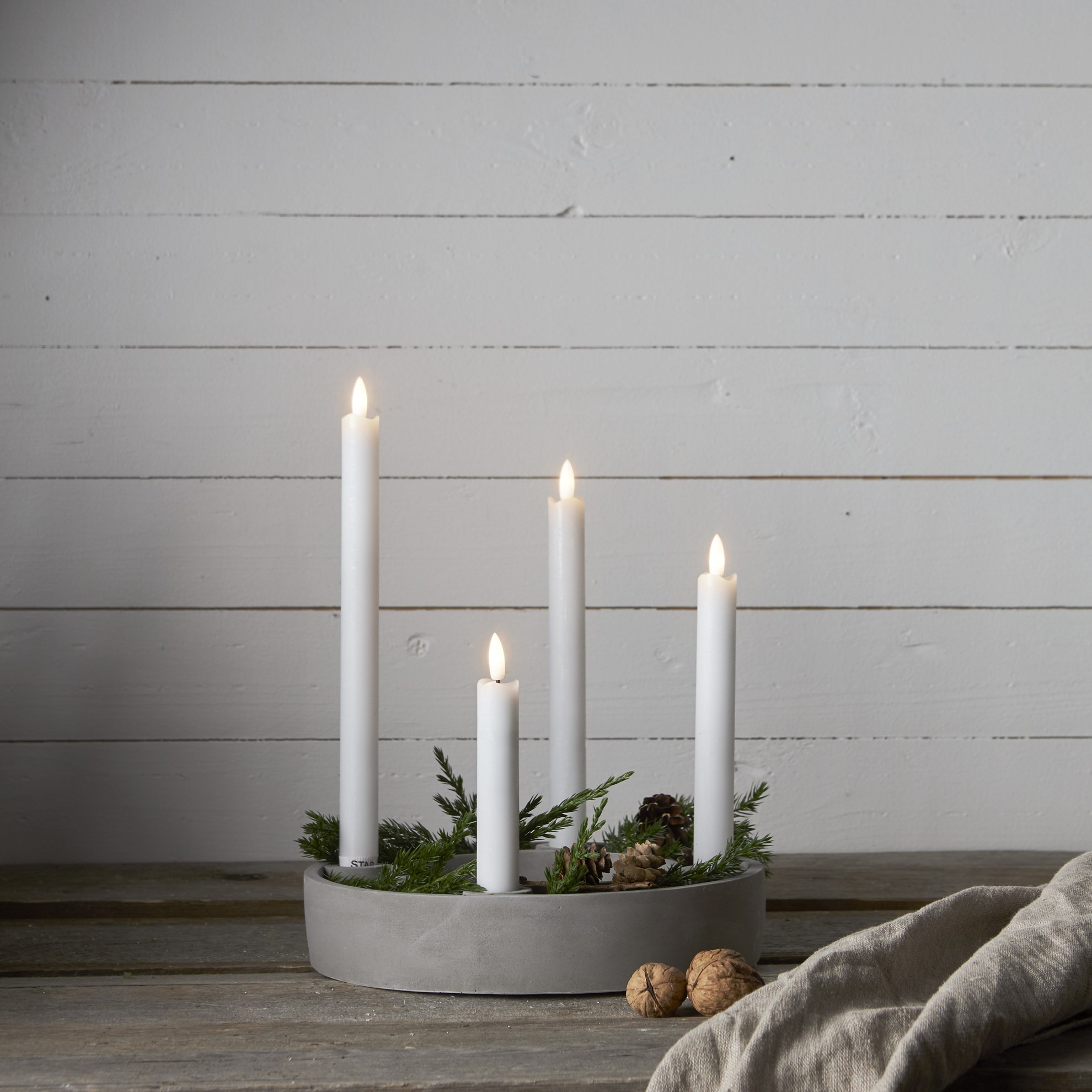 LED svíčky FLAMME SET/4ks V.16-21cm bílé_0