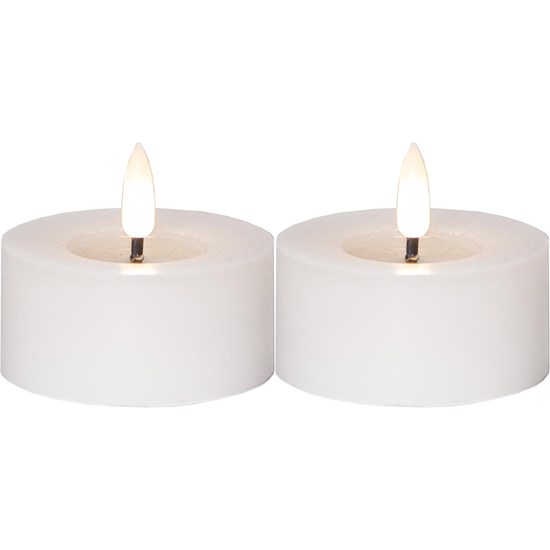 LED větší čajová svíčka FLAMME SET/2ks bílá_0