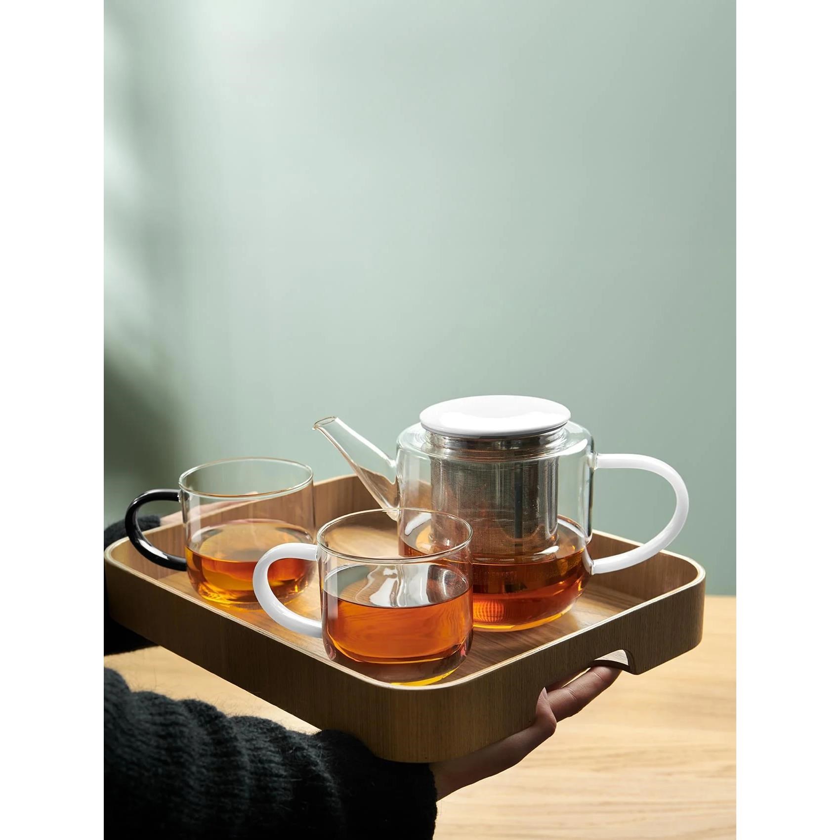 Konvice na čaj COPPA GLASS 1,1ll černé víčko_1