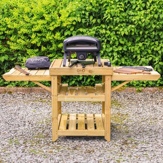 Plynová trouba na pizzu Gino VESUVIO černá SET/9ks se stolkem_0