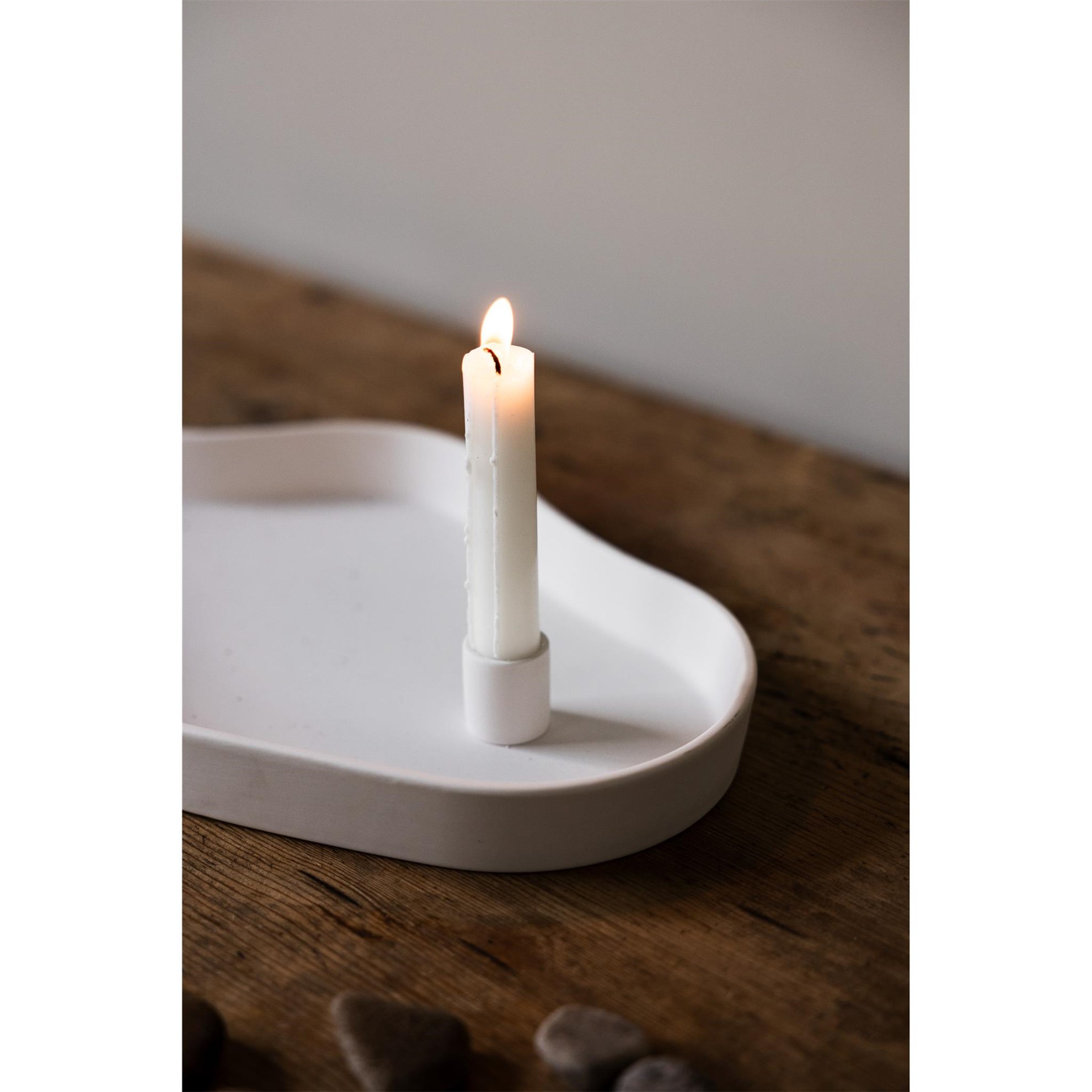 Talíř na svíčku VÄNERN 34x22x4cm bílý_3