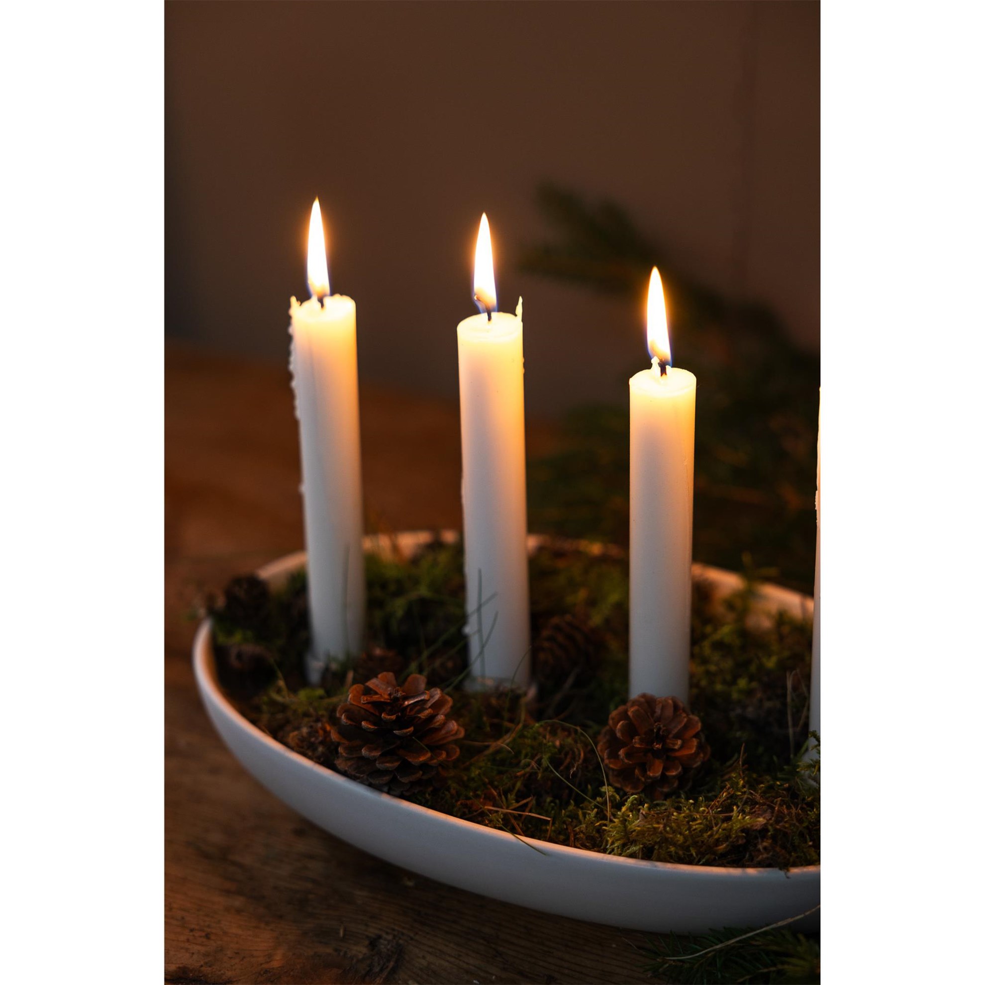Keramický svícen GRÖNDAL na 4svíčky v řadě D.32cm bílý_4